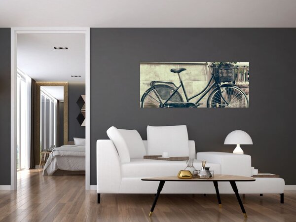 Slika - Staro kolo z rožami (120x50 cm)
