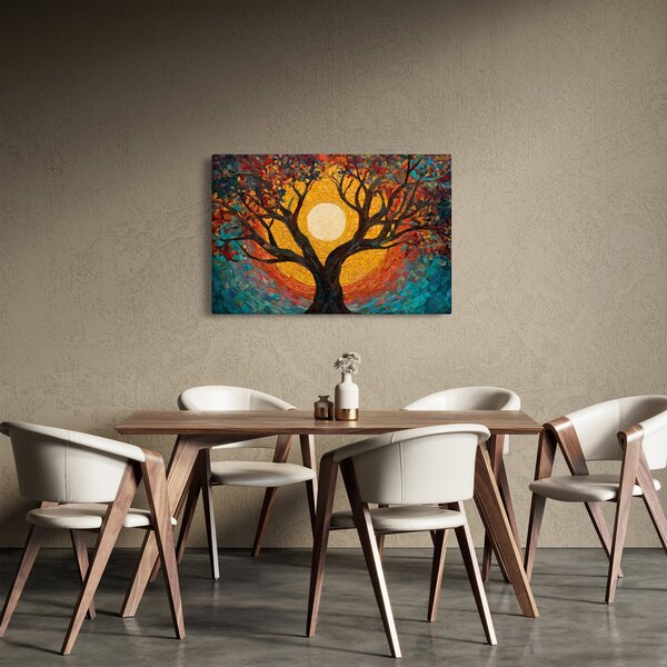 Slika - Sunce u krošnji stabla života (90x60 cm)