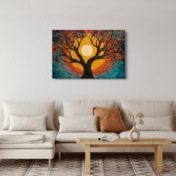 Slika - Sunce u krošnji stabla života (90x60 cm)
