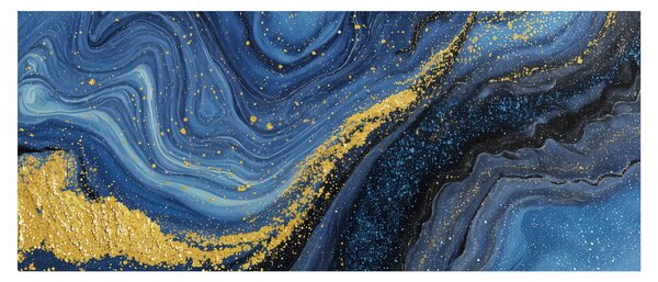 Slika - Plavo-zlatna apstrakcija (120x50 cm)