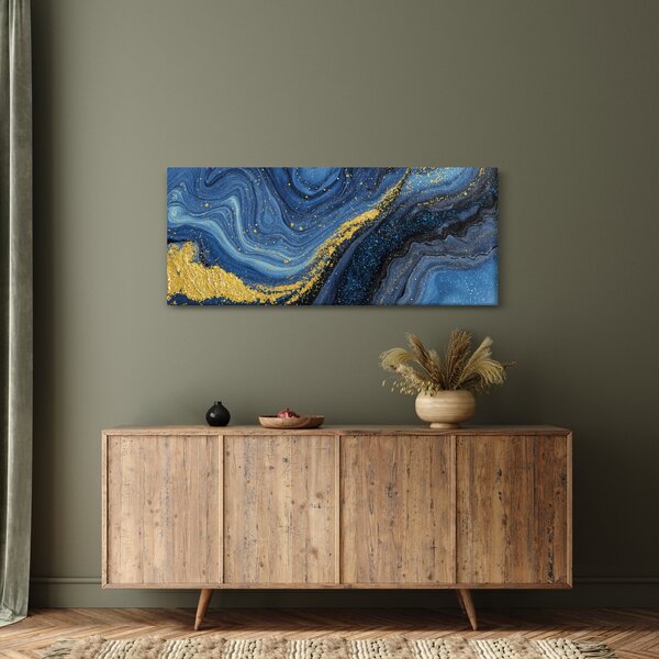 Slika - Plavo-zlatna apstrakcija (120x50 cm)