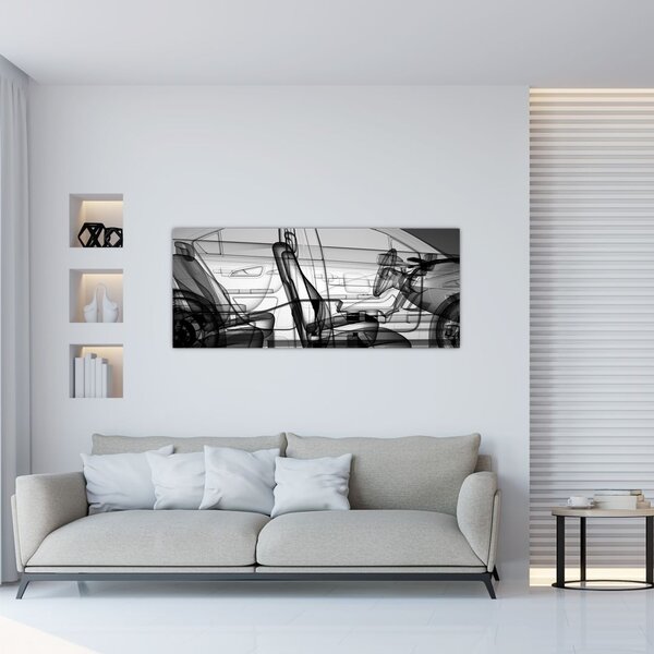Slika - 3D model avtomobila (120x50 cm)