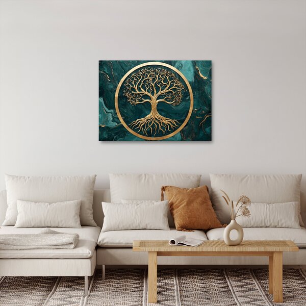 Slika – Zlatno drvo života u mramoru (70x50 cm)