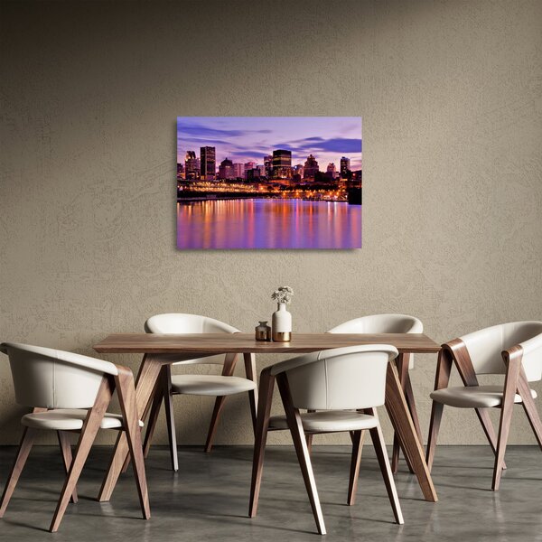 Staklena slika noćnog grada (70x50 cm)