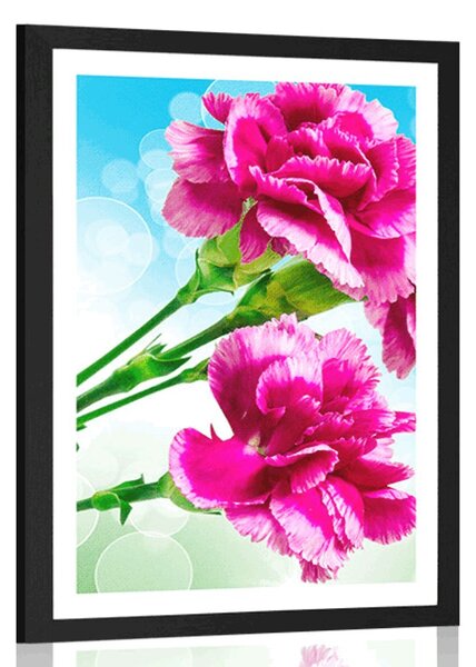 Plakat s paspartuom cvijet karanfila
