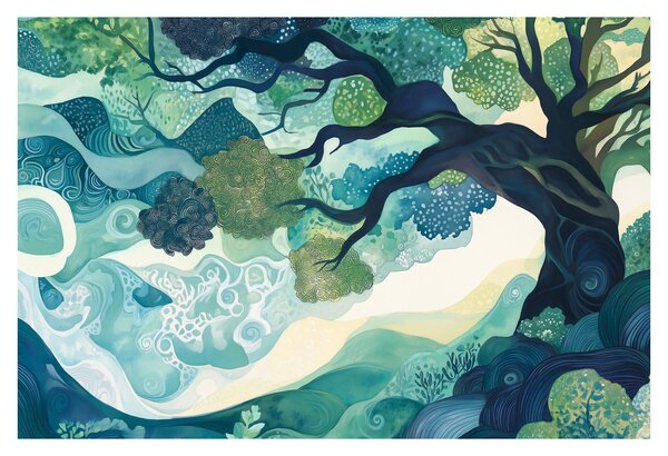 Slika – Zelena krošnja drveta života (90x60 cm)
