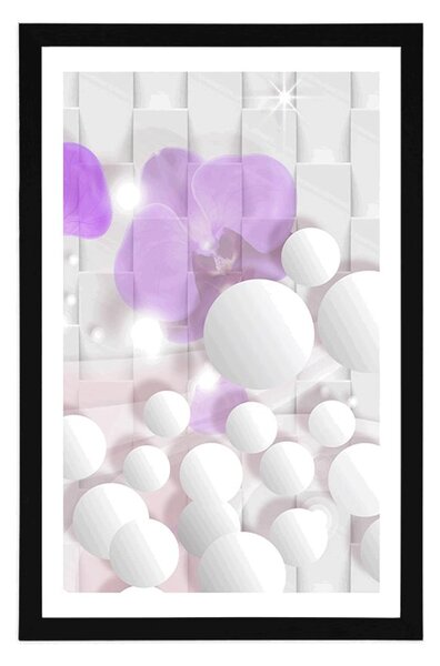 Plakat s paspartuom orhideja na apstraktnom pozadini