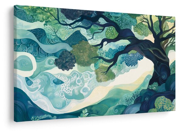 Slika – Zelena krošnja drveta života (90x60 cm)