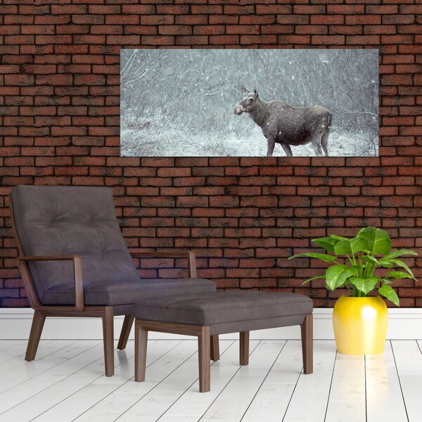 Slika - Los v zasneženem gozdu (120x50 cm)