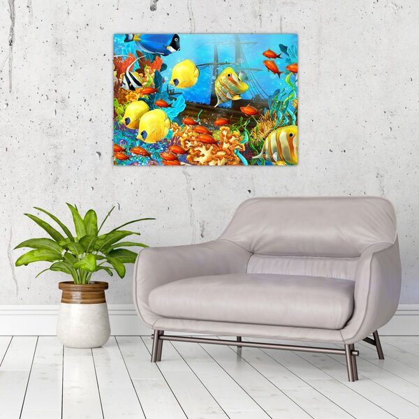 Slika - Barvit koralni greben (70x50 cm)