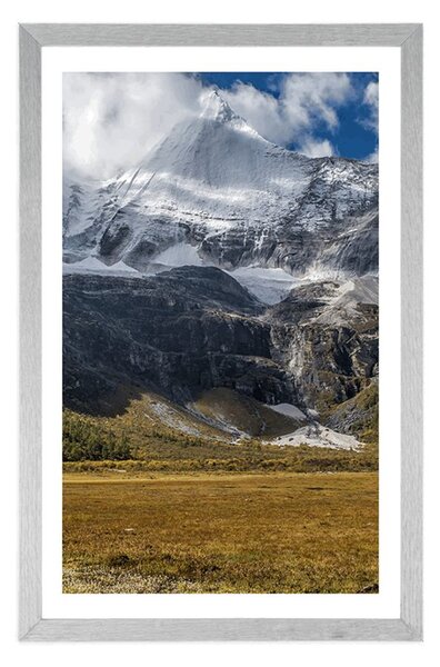 Plakat s paspartuom majestetični planinski krajolik