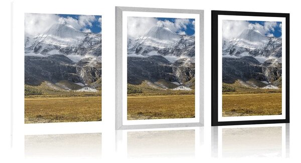 Plakat s paspartuom majestetični planinski krajolik