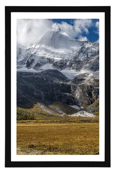 Plakat s paspartuom majestetični planinski krajolik