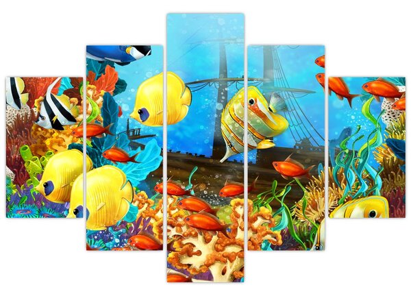 Slika - Barvit koralni greben (150x105 cm)