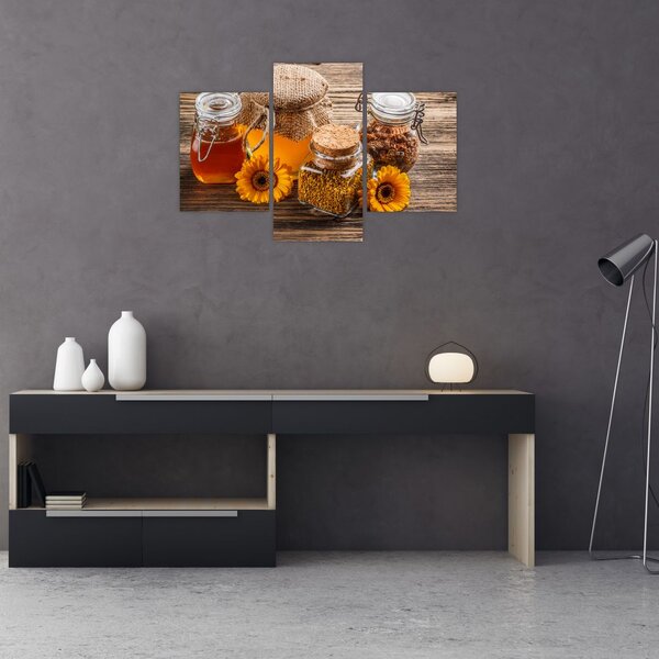 Slika - Tihožitje s kozarci za med (90x60 cm)