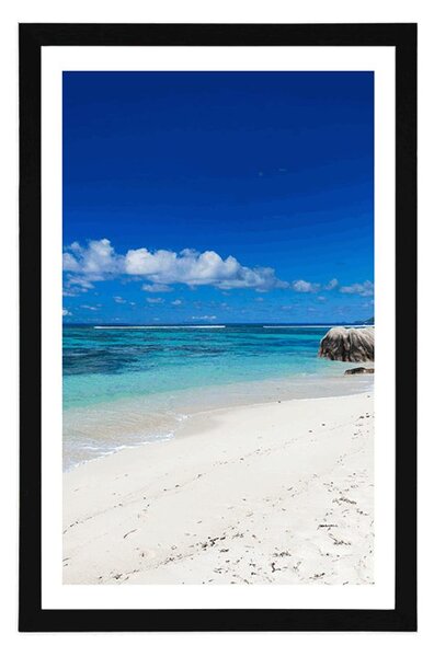 Plakat s paspartuom plaža Anse Source