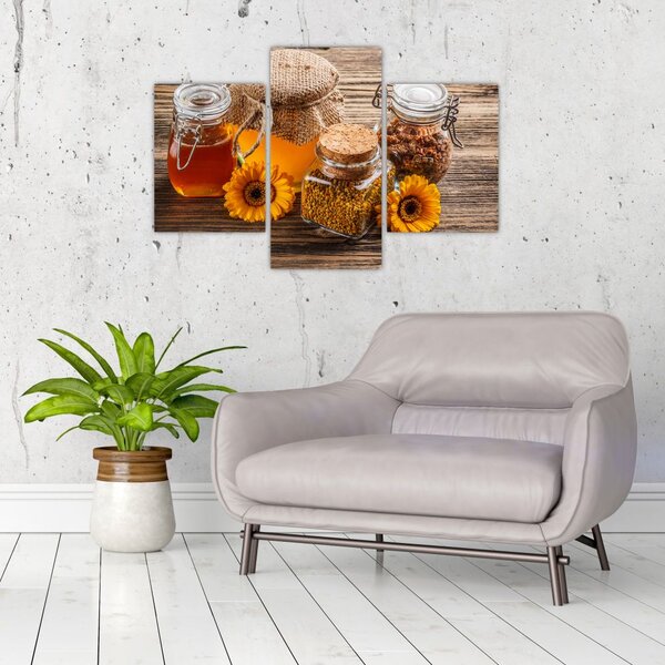Slika - Tihožitje s kozarci za med (90x60 cm)