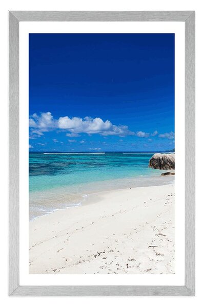 Plakat s paspartuom plaža Anse Source