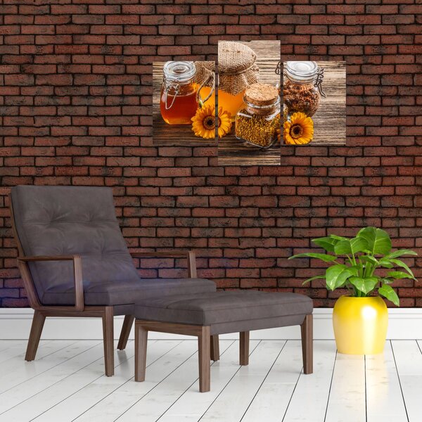 Slika - Tihožitje s kozarci za med (90x60 cm)