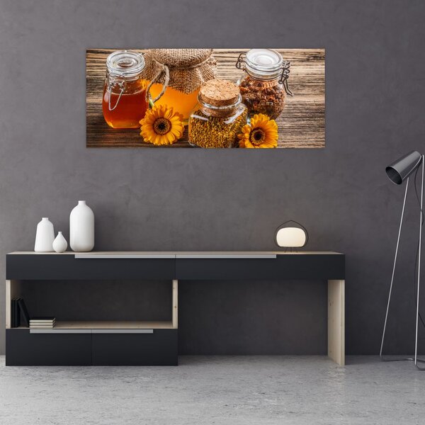 Slika - Tihožitje s kozarci za med (120x50 cm)