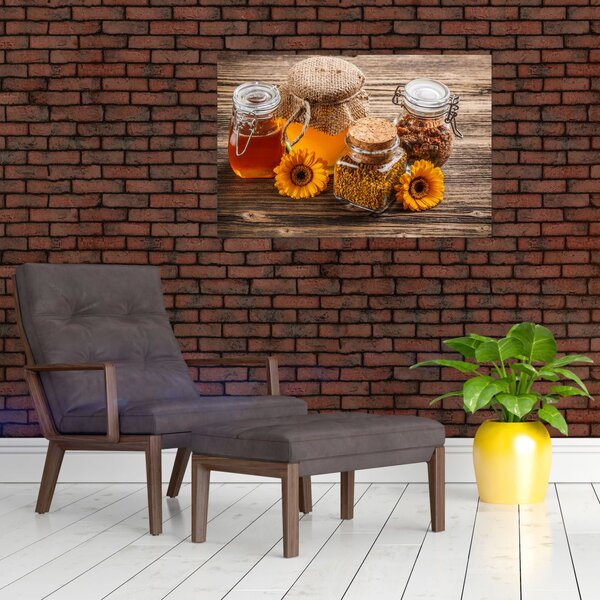 Slika - Tihožitje s kozarci za med (90x60 cm)