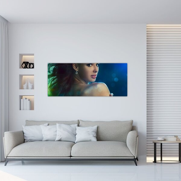 Slika - Pogled mlade ženske (120x50 cm)