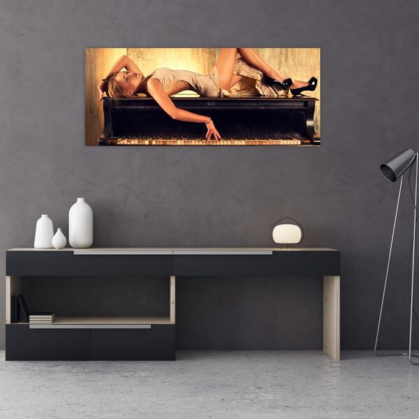 Slika - Ženska za klavirjem (120x50 cm)