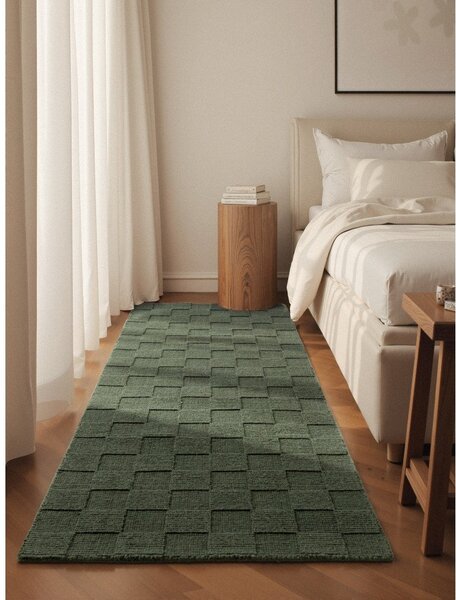 Tamno zelena ručno rađena vunena staza 80x200 cm Scala – Villeroy&Boch