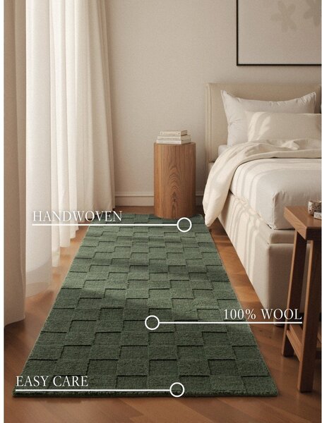 Tamno zelena ručno rađena vunena staza 80x200 cm Scala – Villeroy&Boch