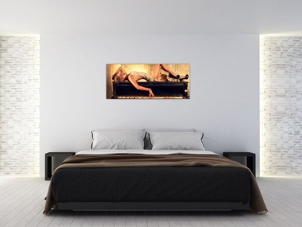 Slika - Ženska za klavirjem (120x50 cm)