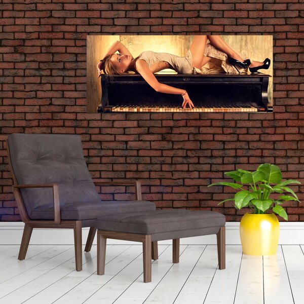 Slika - Ženska za klavirjem (120x50 cm)