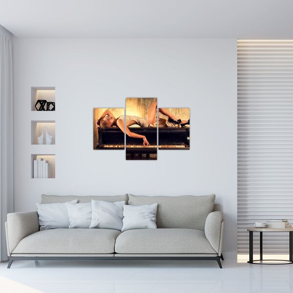 Slika - Ženska za klavirjem (90x60 cm)