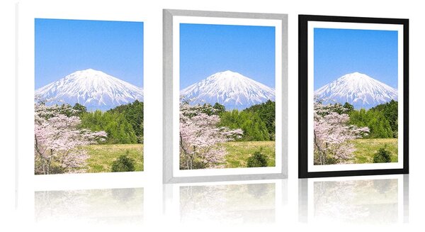 Plakat s paspartuom vulkan Fuji