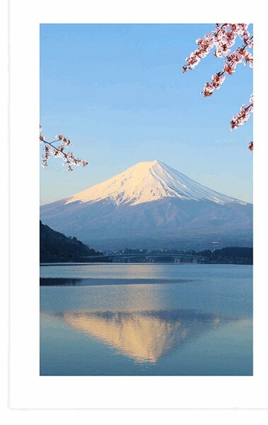 Plakat s paspartuom pogled s jezera na Fuji
