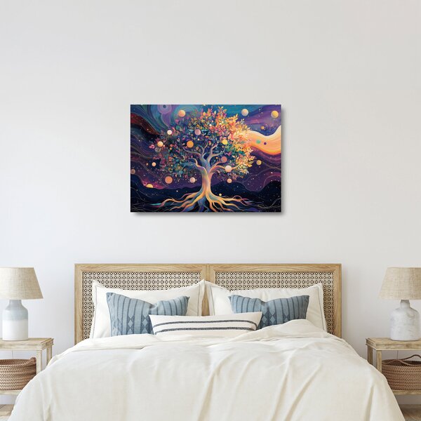 Staklena slika – Ljubičasto drvo puno energije (70x50 cm)