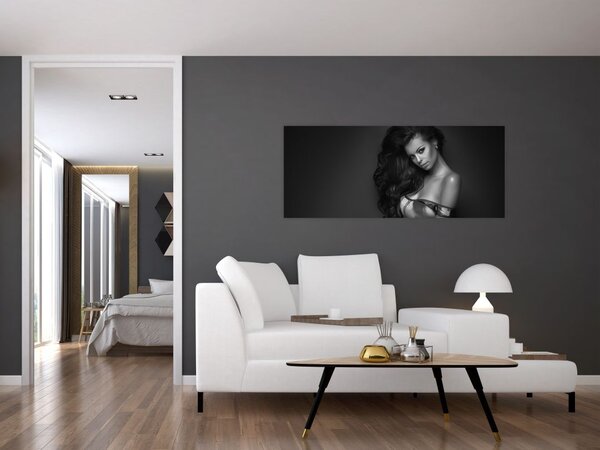 Slika - Črno-beli portret zapeljive ženske (120x50 cm)