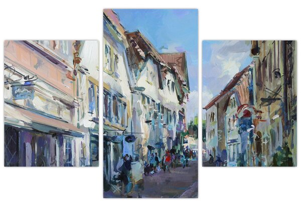 Slika - Aleja starega mesta, akrilna slika (90x60 cm)