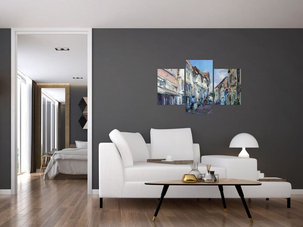 Slika - Aleja starega mesta, akrilna slika (90x60 cm)