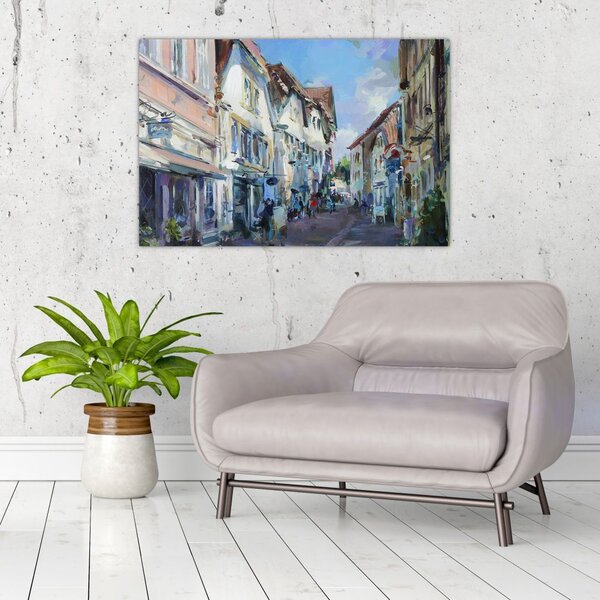 Slika - Aleja starega mesta, akrilna slika (90x60 cm)