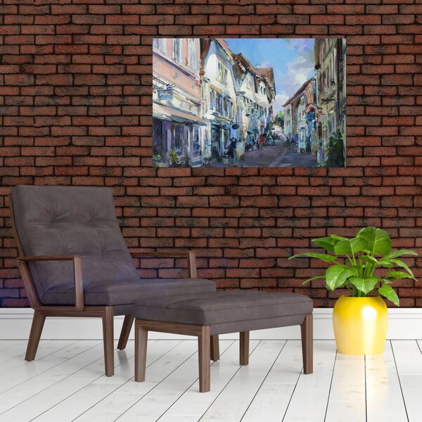 Slika - Aleja starega mesta, akrilna slika (90x60 cm)