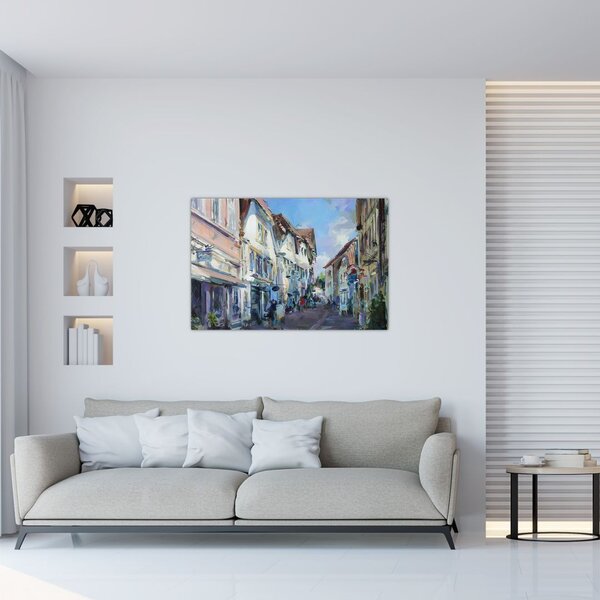 Slika - Aleja starega mesta, akrilna slika (90x60 cm)