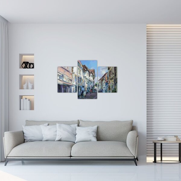 Slika - Aleja starega mesta, akrilna slika (90x60 cm)