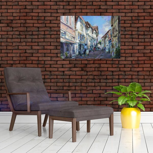 Slika - Aleja starega mesta, akrilna slika (70x50 cm)