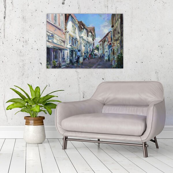 Slika - Aleja starega mesta, akrilna slika (70x50 cm)