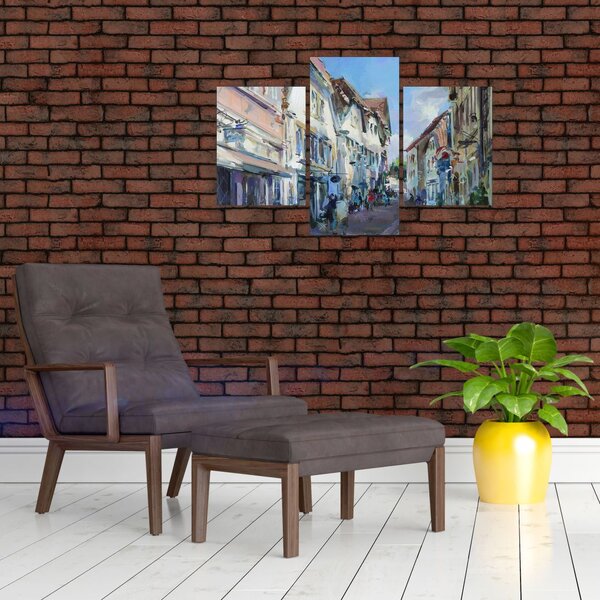 Slika - Aleja starega mesta, akrilna slika (90x60 cm)