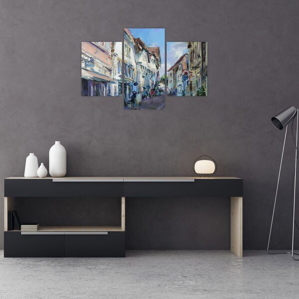 Slika - Aleja starega mesta, akrilna slika (90x60 cm)