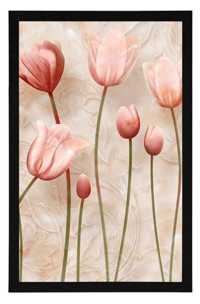 Plakat staroružičasti tulipani