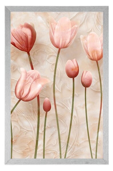 Plakat staroružičasti tulipani