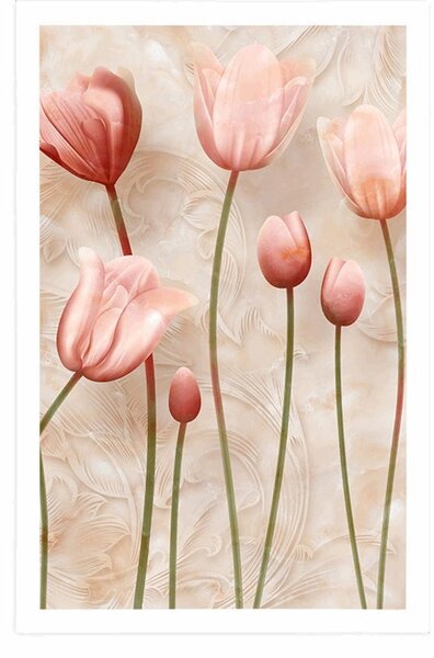Plakat staroružičasti tulipani