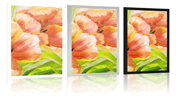 Plakat crveni tulipani u vintage dizajnu
